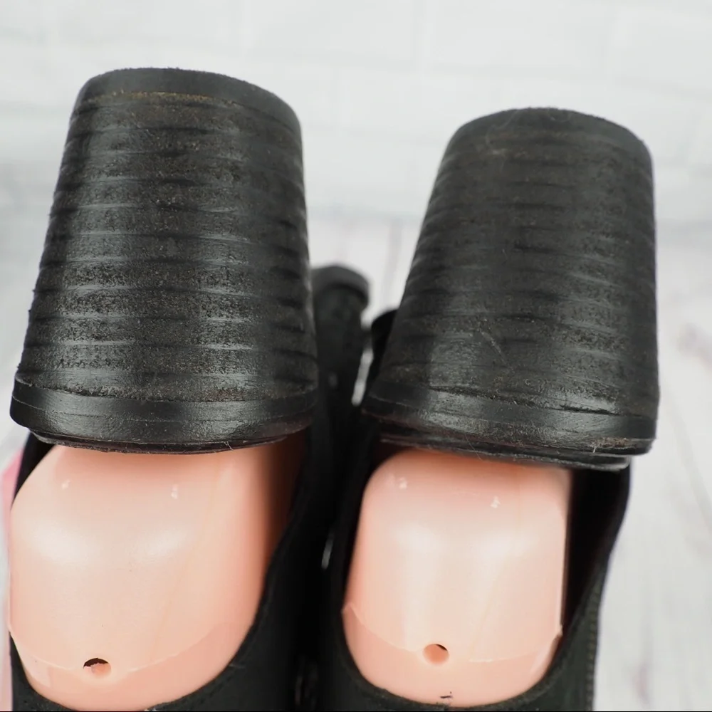 Sam Edelman Cooper 7 black woven leather peeptoe booties
